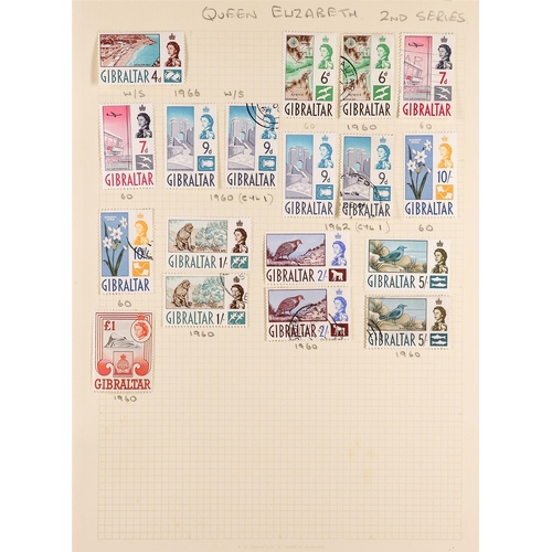 201 - GIBRALTAR 1886-1960's MINT AND USED COLLECTION incl. 1886 overprints set used, 1886-87 6d mint and u... 