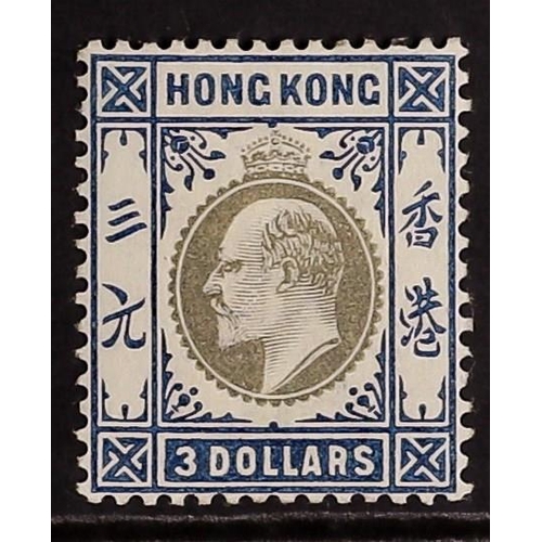 212 - HONG KONG 1903 $3 slate and dull blue, SG 74, fine mint. Cat. £450.