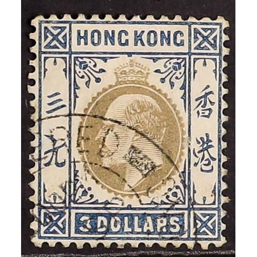 213 - HONG KONG 1903 $3 slate and dull blue, SG 74, fine used. Cat. £425.