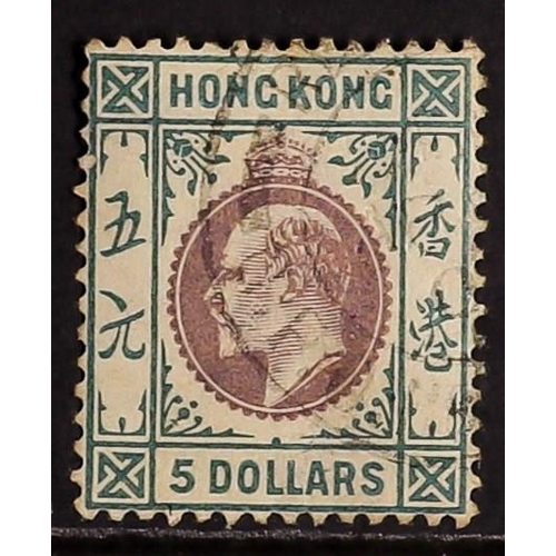 214 - HONG KONG 1903 $5 purple and blue-green, SG 75, cds used, light toning. Cat. £600.