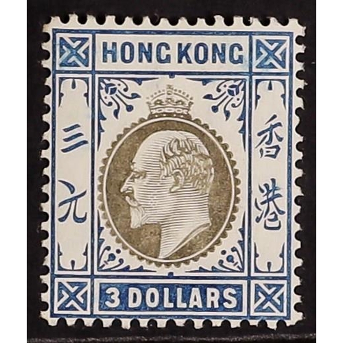 217 - HONG KONG 1904-06 $3 slate and dull blue, SG 88, fine mint. Cat. £375