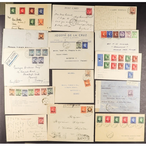 55 - COLLECTIONS & ACCUMULATIONS GB OVERPRINTS ON COVERS & CARDS with Morocco Agencies and M.E.F. issues,... 