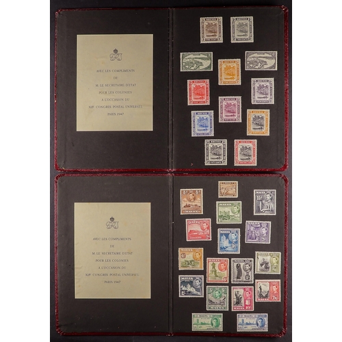 68 - COLLECTIONS & ACCUMULATIONS COMMONWEALTH KGVI 1947 UPU Paris presentation folders for Brunei and Mal... 