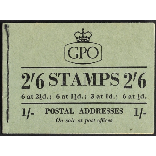 696 - GB.ELIZABETH II 1954 BOOKLET (March) 2s.6d, SG F15, light gum toning. Cat. £325