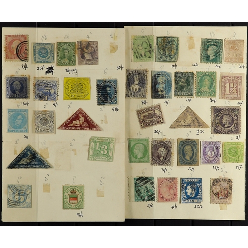 71 - COLLECTIONS & ACCUMULATIONS OLD WORLD CLASSICS RANGE on two pages, mixed condition. (30+ stamps)