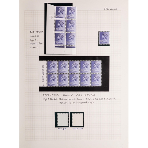 722 - GB.ELIZABETH II MACHINS SPECIALISED COLLECTION a never hinged mint collection displayed in two album... 