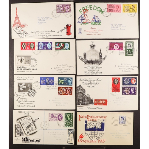 739 - GB.FIRST DAY COVERS 1957-63 a range of better FDC's on illustrated covers with handstamped or typed ... 