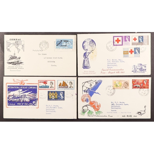 739 - GB.FIRST DAY COVERS 1957-63 a range of better FDC's on illustrated covers with handstamped or typed ... 