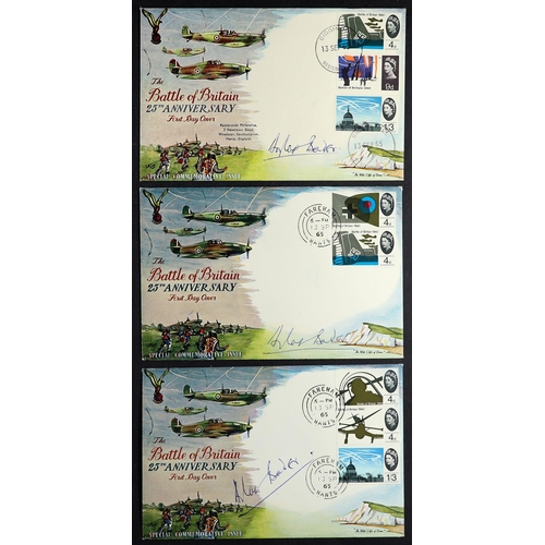 740 - GB.FIRST DAY COVERS 1965 BATTLE OF BRITAIN set across three illustrated unaddressed FDC's, each sign... 