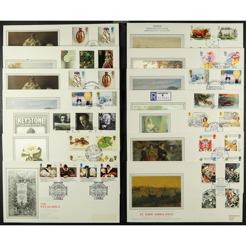 748 - GB.FIRST DAY COVERS PRESENTATION PHILATELIC SERVICES SILK COVERS 1985-93 collection, fine. (100 cove... 