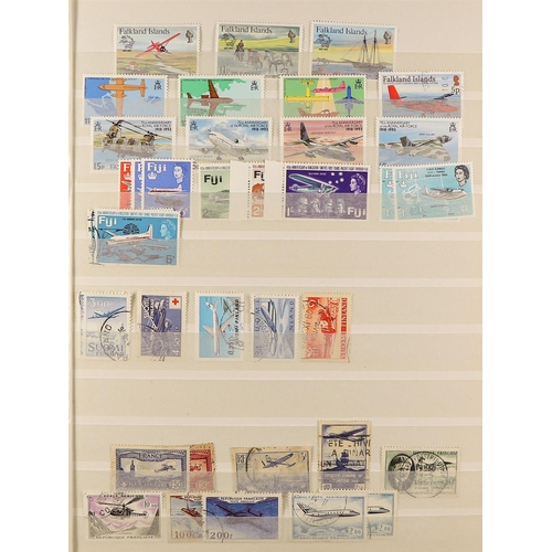 78 - COLLECTIONS & ACCUMULATIONS AIRCRAFT ON STAMPS COLLECTION ranges in a stockbook, mint, never hinged ... 