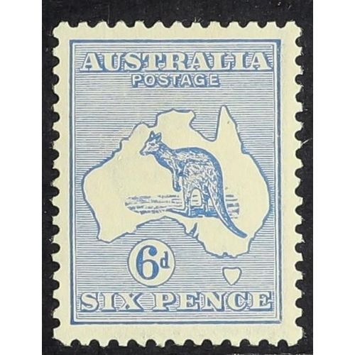 96 - AUSTRALIA 1915 6d ultramarine Kangaroo, watermark 5, SG 26, fine mint and well centred. Cat. £225.