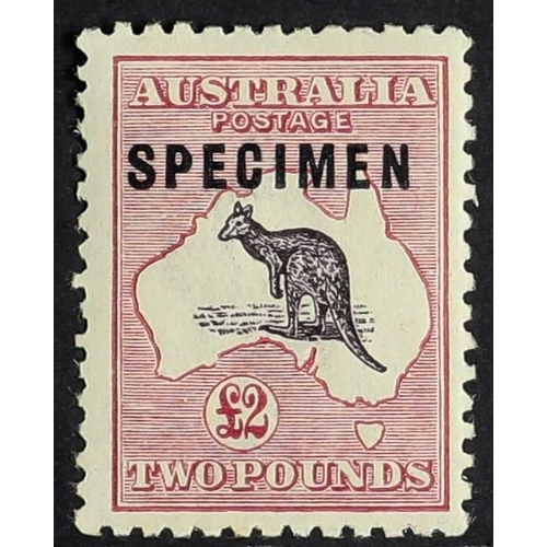 97 - AUSTRALIA 1915-27 £2 purple-black and rose Kangaroo, SG 45b, overprinted 