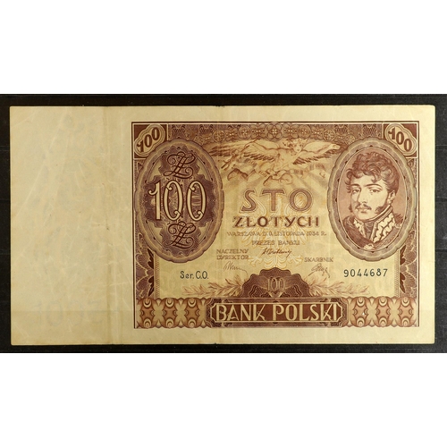 10 - POLISH BANKNOTES 1916-1941 small hoard, includes 1916 100m, 1919-1922 50mm, 1000m, 5000m & 10000m is... 