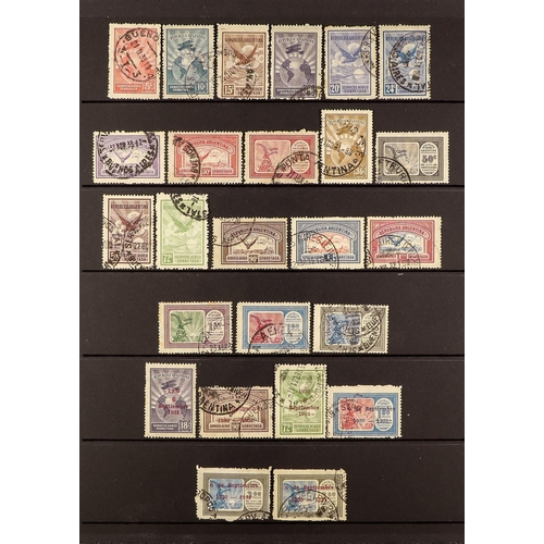 122 - ARGENTINA 1928-1942 AIR STAMPS COLLECTION incl. 1928 set used (Scott C1/19), 1931 opt'd set mint & u... 