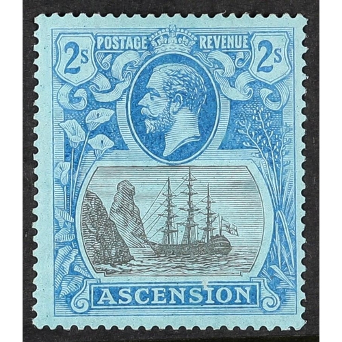 127 - ASCENSION 1924-33 2s grey back and blue, TORN FLAG, SG 19b, fine mint. Cat. £750.