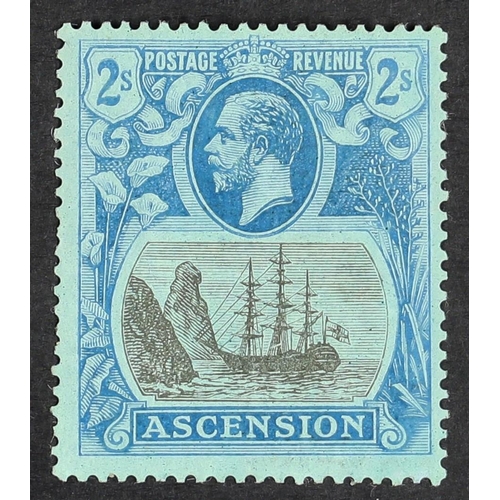 128 - ASCENSION 1924-33 2s grey back and blue, BROKEN MAINMAST, SG 19a, fine mint. Cat. £750.