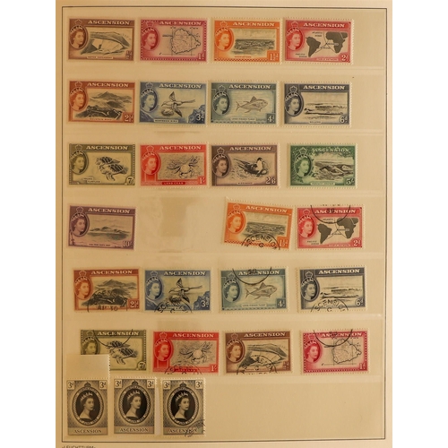 139 - ASCENSION 1953-87 COLLECTION IN TWO ALBUMS with mint (much nhm) and used, plus some FDC's etc, note ... 