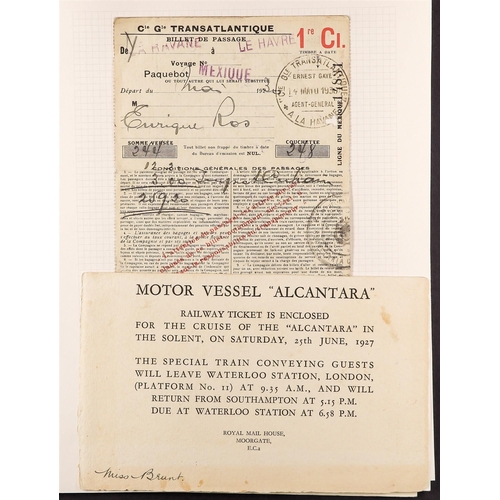 14 - SHIPPING EPHEMERA A collection of ephemera from shipping lines; two Cunard-White Star Money Order re... 