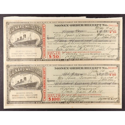 14 - SHIPPING EPHEMERA A collection of ephemera from shipping lines; two Cunard-White Star Money Order re... 