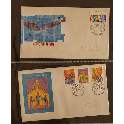 153 - AUSTRALIA 1936-2003 FDC'S COLLECTION IN 9 COVER ALBUMS incl. better 1930's-50's issues, also three 1... 