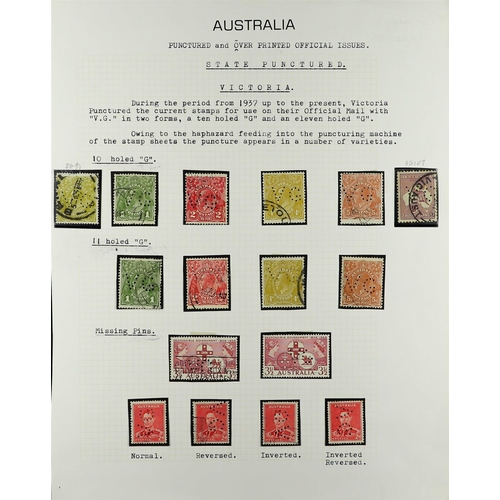 164 - AUSTRALIA VICTORIA OFFICIAL STATE PERFINS 1930's-1960's stamps with 