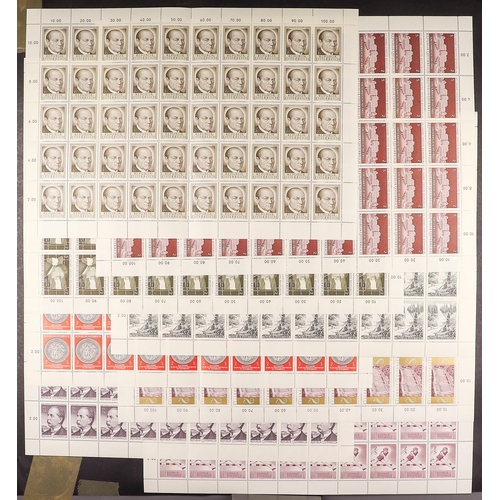 170 - AUSTRIA 1970 all different issues in complete never hinged mint sheets, between SG 1572/1597, 2014 C... 