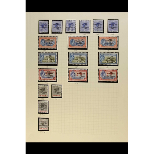 175 - BAHAMAS 1942 LANDFALL mint collection with at least two complete basic sets, SG 162/175a, one of the... 