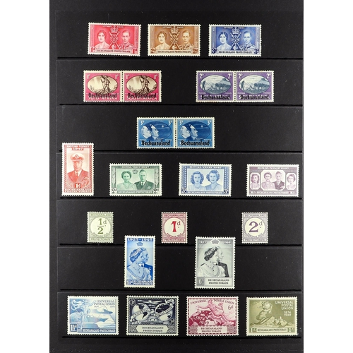 183 - BECHUANALAND 1937-52 MINT COLLECTION incl. 1938-52 set plus shades incl. ½d light yellowish green & ... 