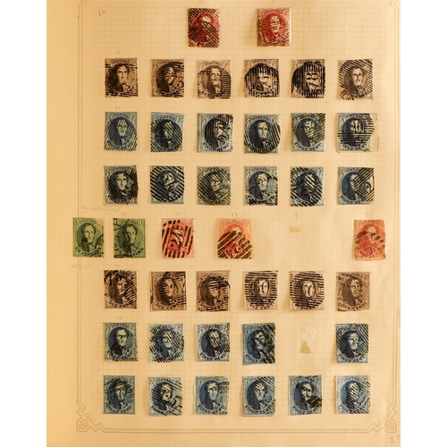 185 - BELGIUM 1849-1997 EXTENSIVE USED COLLECTION IN FOUR SIMPLEX ALBUMS with a good 19th century range in... 