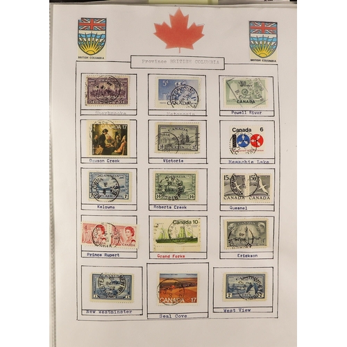 208 - CANADA - BRITISH COLUMBIA CANCELLATIONS collection on stamps & covers in large binder, a few Victori... 