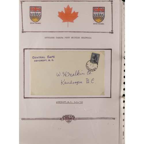 208 - CANADA - BRITISH COLUMBIA CANCELLATIONS collection on stamps & covers in large binder, a few Victori... 