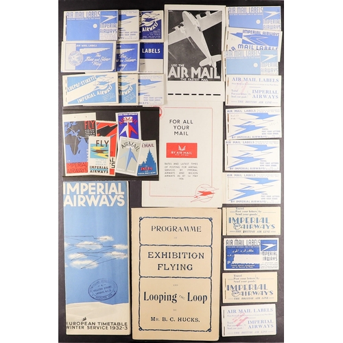 62 - COLLECTIONS & ACCUMULATIONS IMPERIAL AIRWAYS EPHEMERA an interesting range of printed leaflets, lett... 