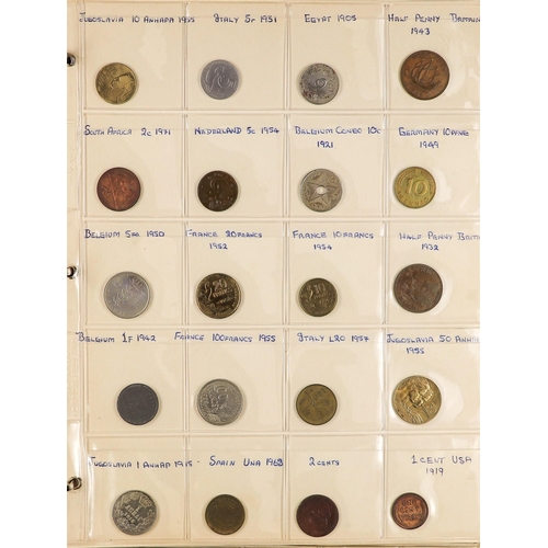 7 - COINS a worldwide collection in a slot in album. (Qty)