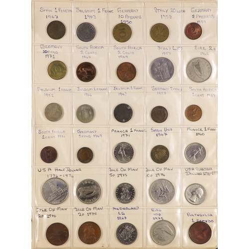 7 - COINS a worldwide collection in a slot in album. (Qty)