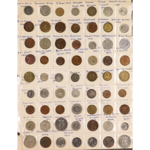 7 - COINS a worldwide collection in a slot in album. (Qty)