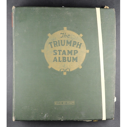 80 - COLLECTIONS & ACCUMULATIONS WORLD IN A VINTAGE TRIUMPH ALBUM well filled with not much after 1930's ... 