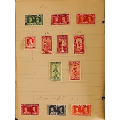 81 - COLLECTIONS & ACCUMULATIONS WORLD RANGES in four albums incl. better 1930's mint New Zealand, some 1... 