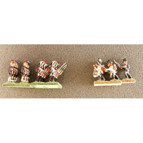 9 - MODEL SOLDIERS two display boxes of scale model hand cast and painted metal soldiers and horses, som... 