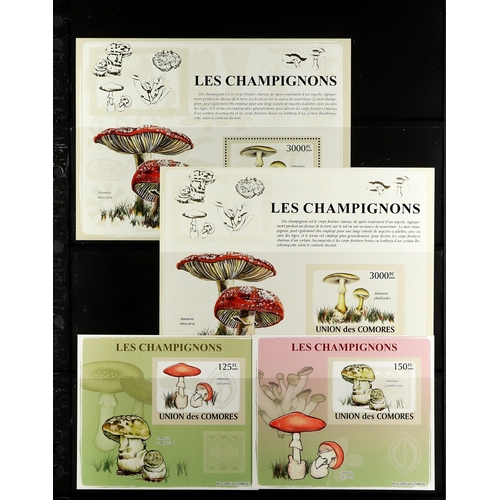 13 - TOPICALS MUSHROOMS (FUNGI) GUINEA 2001-2015 never hinged mint collection from 2001 m/s and blocks of... 