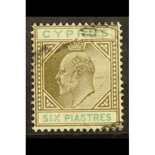 133 - CYPRUS 1902-04 6pi sepia & green, SG 55, fine used. Cat. £150.