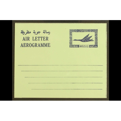 137 - DUBAI AIRLETTER 1968 40d blue on green paper, bogus issue ?, similar to Kessler K17, very fine unuse... 