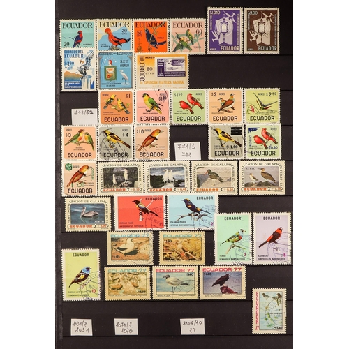 138 - ECUADOR 1937-2009 BIRD STAMPS mint or never hinged and a few used collection incl. 1937 postage & Of... 