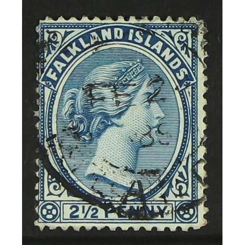 143 - FALKLAND IS. 1891-1902 2½d Prussian blue, SG 29, cds used. Cat. £130.