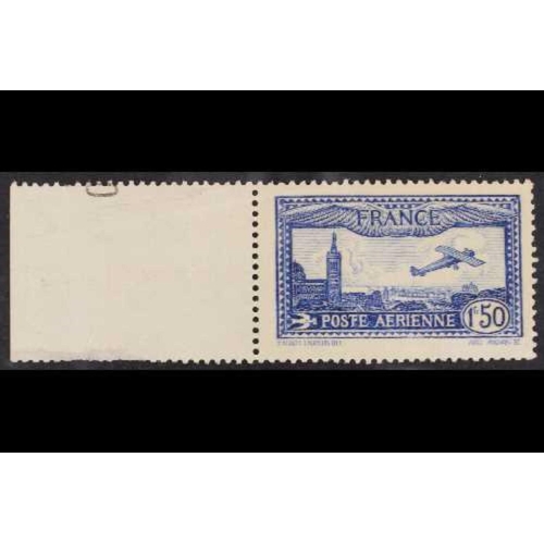 151 - FRANCE 1932 1fr50 bright ultramarine AIR, SG 484a, never hinged mint marginal, light crease over cor... 