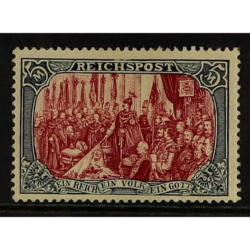 186 - GERMANY 1900 5m crimson & black Type II (Michel 66 II, SG 65a), never hinged mint. Cat 1800.