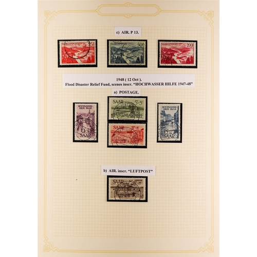 190 - GERMAN ALLIED ZONES SAAR 1947-1956 used collection incl. 1947 set, 1947 surcharges set, 1948 Defins ... 