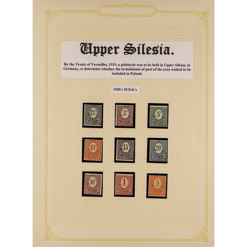 195 - GERMANY-SCHLESWIG/SILESIA UPPER SILESIA 1920-22 mint or never hinged mint collection incl. 1920 (Feb... 