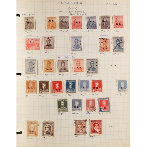 28 - ARGENTINA 1860's-1980's INTERESTING ACCUMULATION on leaves & stock pages in a thick binder, mint & u... 