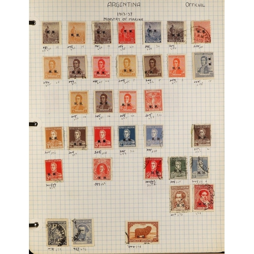 28 - ARGENTINA 1860's-1980's INTERESTING ACCUMULATION on leaves & stock pages in a thick binder, mint & u... 